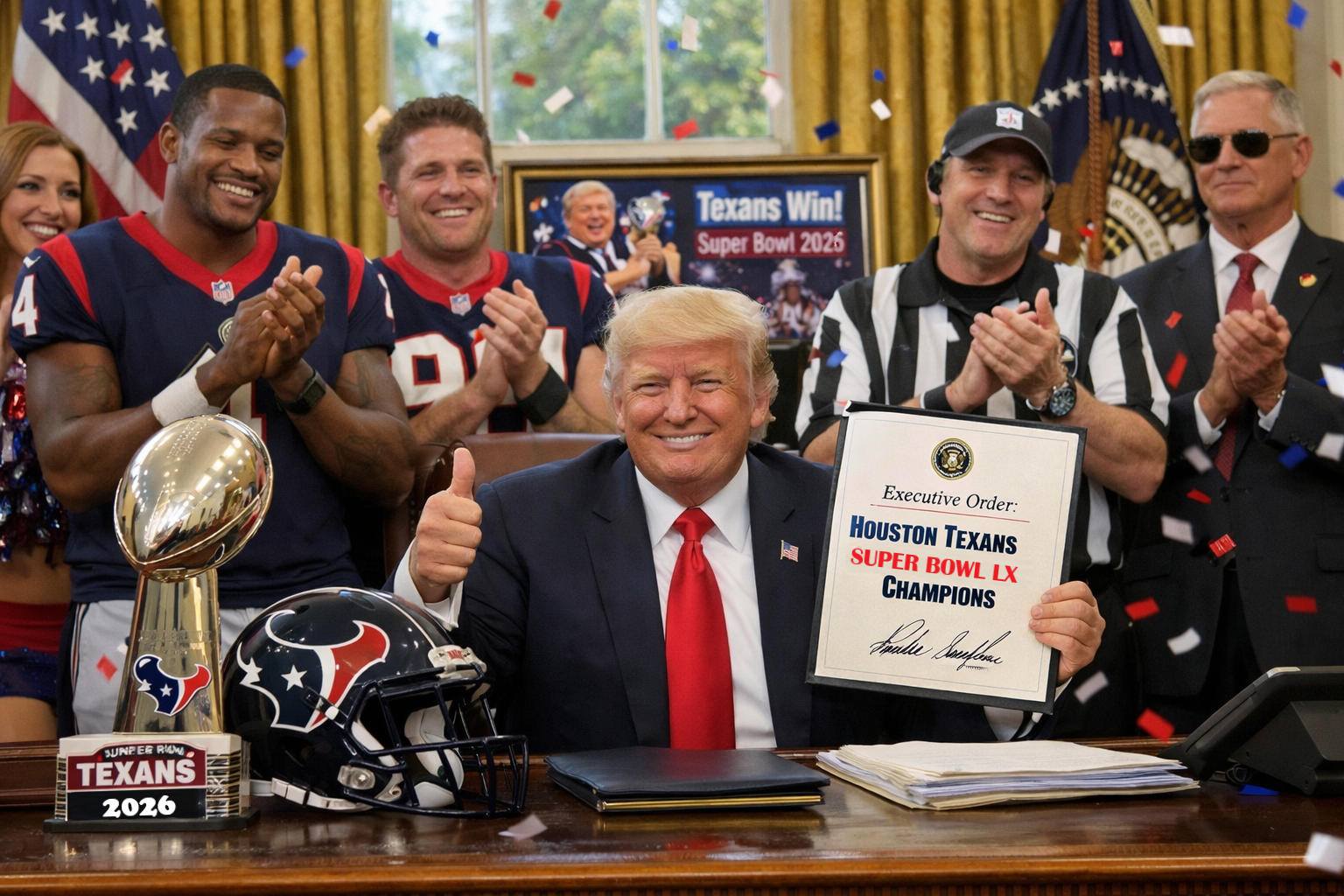 President Trump signed executive order declaring Houston Texans Super